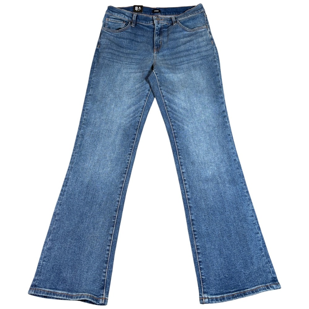 Express‎ Bootcut Jeans Womens 14 (31x30) Blue Denim Cotton Stretch Medium Wash
